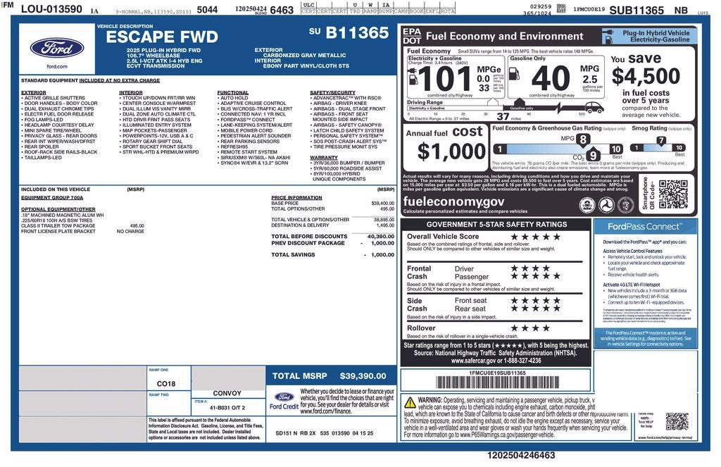 2025 Ford Escape PHEV