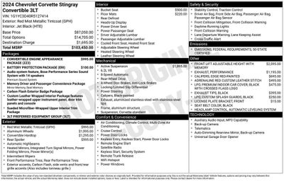 2024 Chevrolet Corvette Stingray 3LT