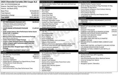 2025 Chevrolet Corvette Z06 3LZ