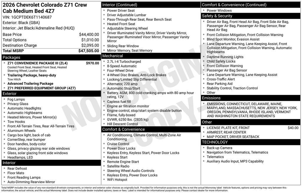 2026 Chevrolet Colorado Z71
