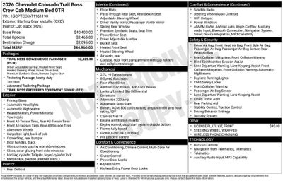 2026 Chevrolet Colorado Trail Boss