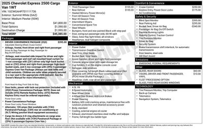 2025 Chevrolet Express Cargo 2500 WT