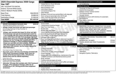 2025 Chevrolet Express Cargo 3500 WT