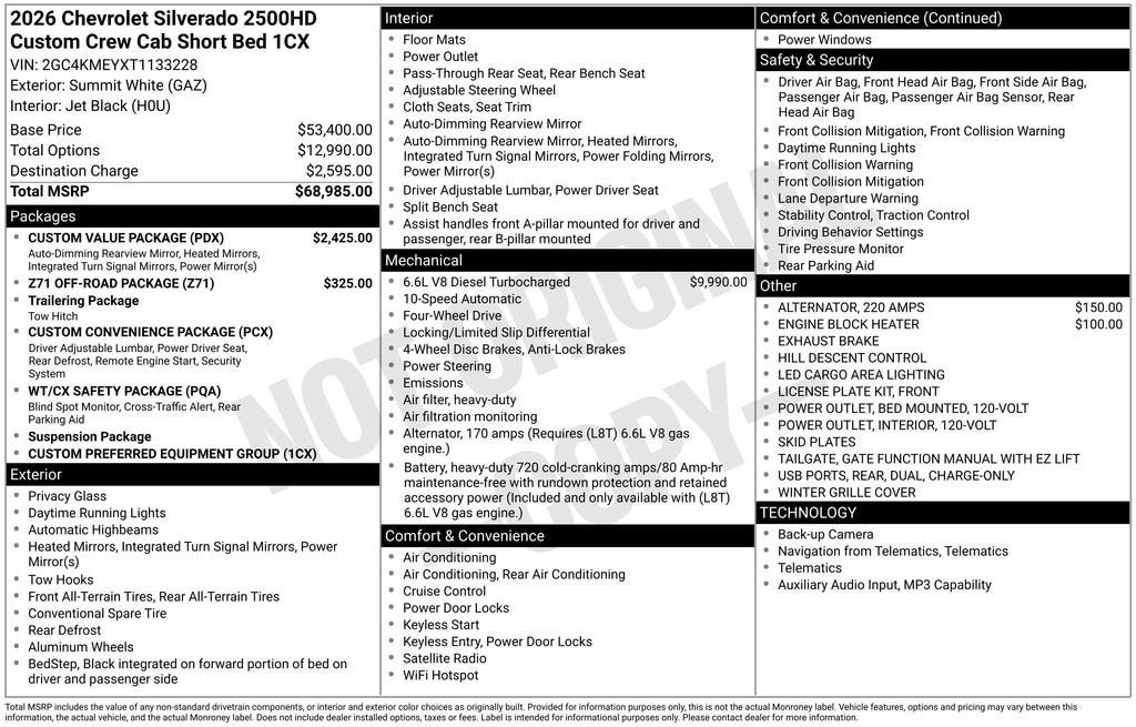 2026 Chevrolet Silverado 2500 HD Custom