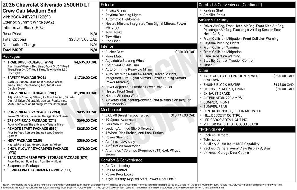 2026 Chevrolet Silverado 2500 HD LT