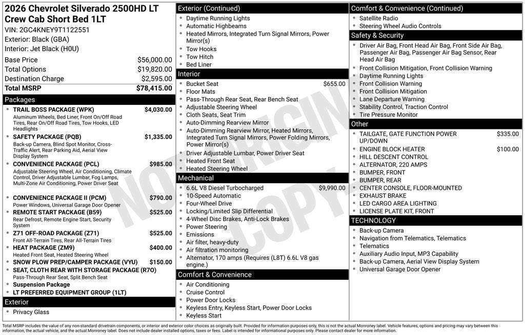 2026 Chevrolet Silverado 2500 HD LT