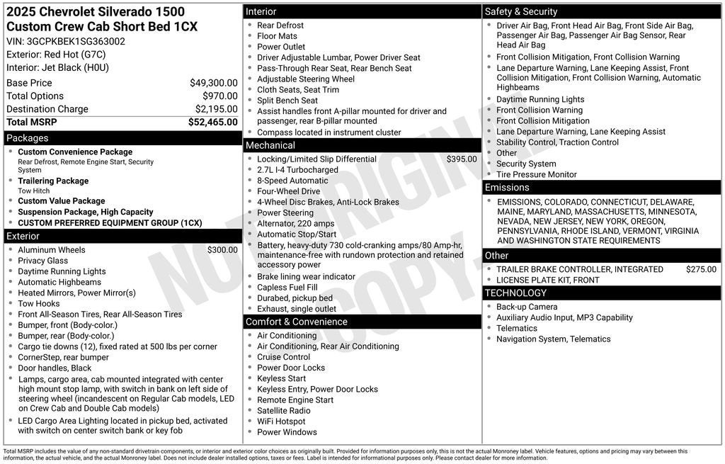 2025 Chevrolet Silverado 1500 Custom