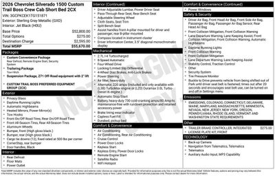 2026 Chevrolet Silverado 1500 Custom Trail Boss