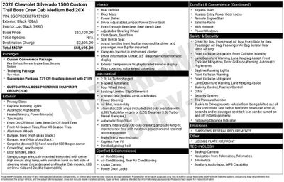 2026 Chevrolet Silverado 1500 Custom Trail Boss
