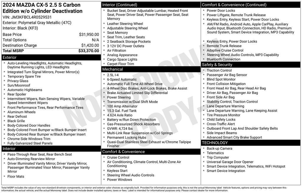 2024 Mazda Mazda CX-5 2.5 S Carbon Edition