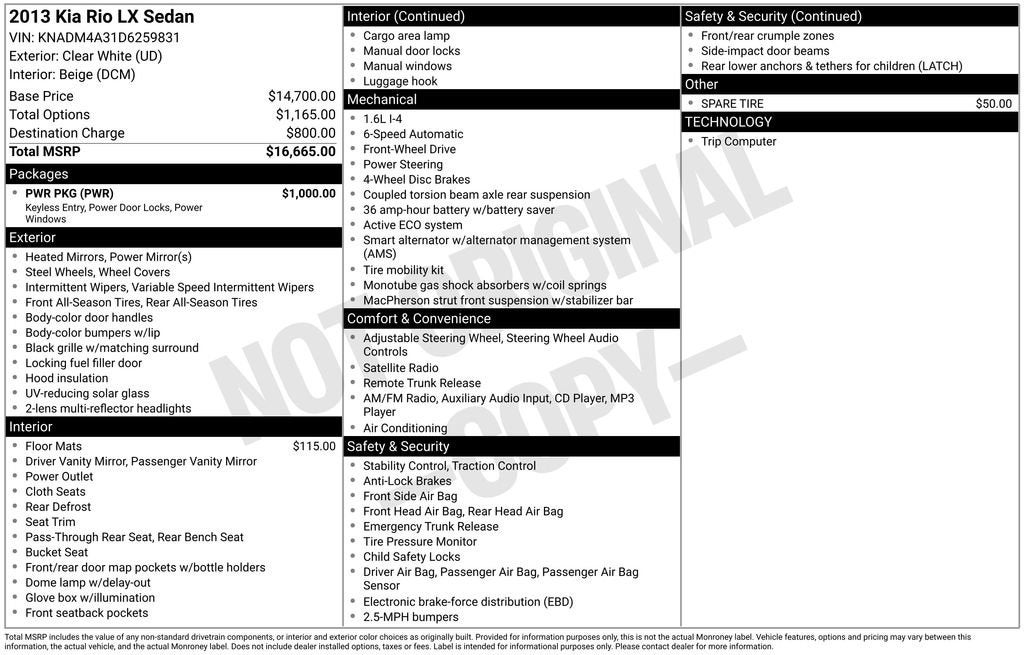 2013 Kia Rio LX