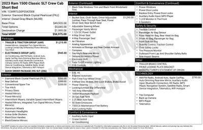 2023 RAM 1500 Classic SLT Crew Cab 4x4 5'7' Box