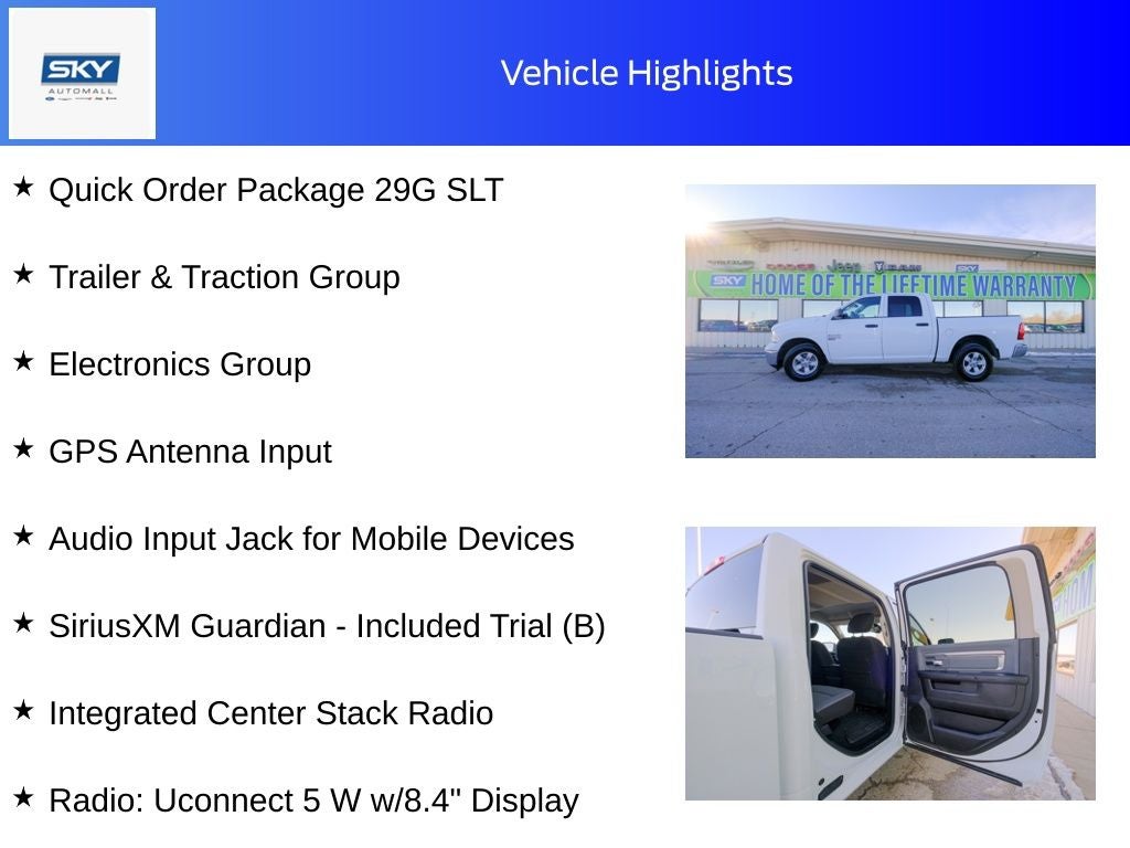 2023 RAM 1500 Classic SLT Crew Cab 4x4 5'7' Box