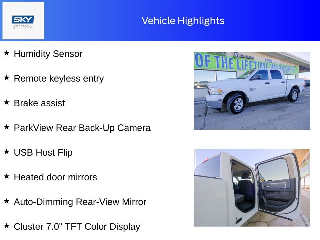 2023 RAM 1500 Classic SLT Crew Cab 4x4 5'7' Box