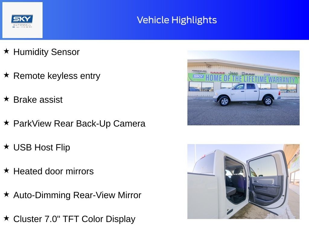 2023 RAM 1500 Classic SLT Crew Cab 4x4 5'7' Box