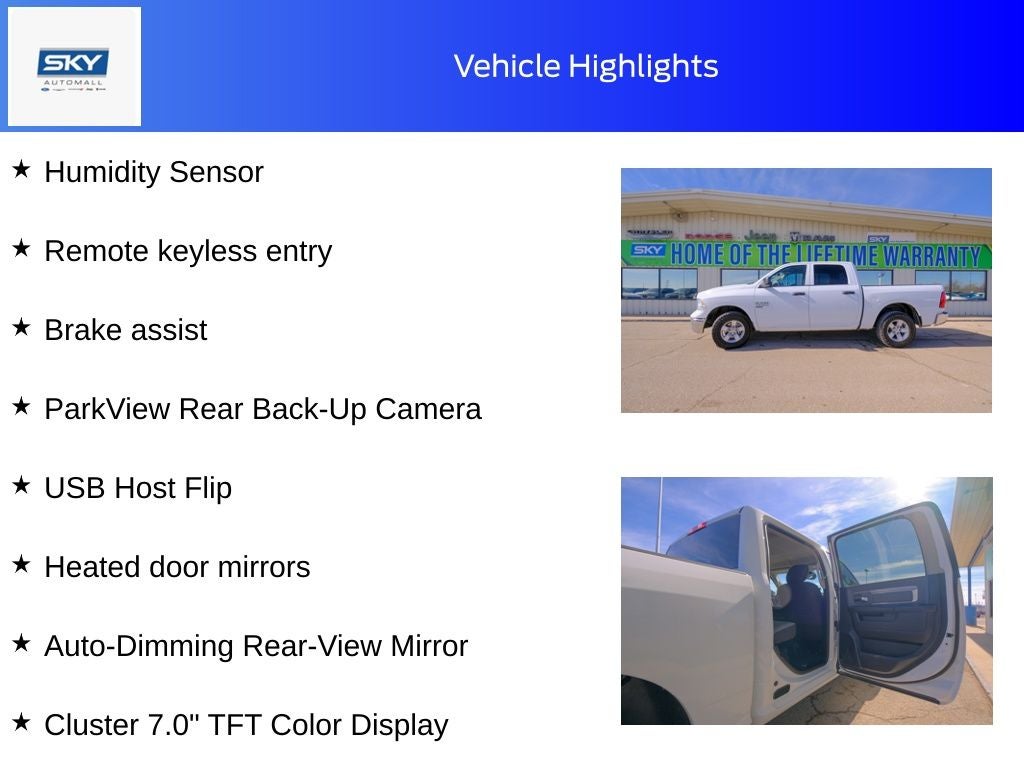 2023 RAM 1500 Classic SLT Crew Cab 4x4 5'7' Box