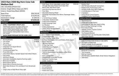 2023 RAM 2500 Big Horn Crew Cab 4x4 6'4' Box