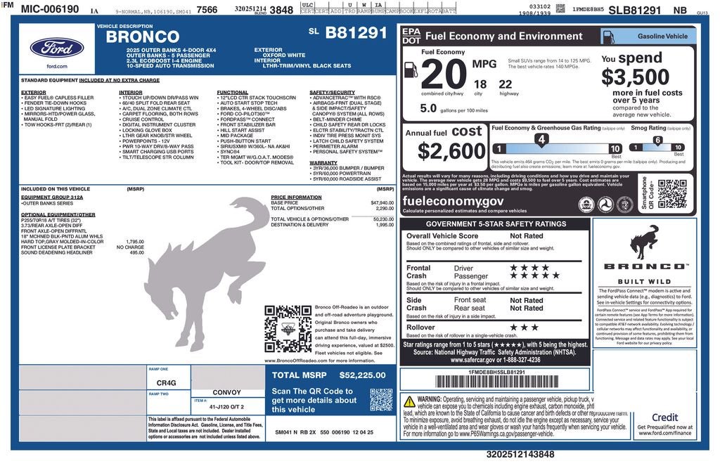 2025 Ford Bronco Outer Banks