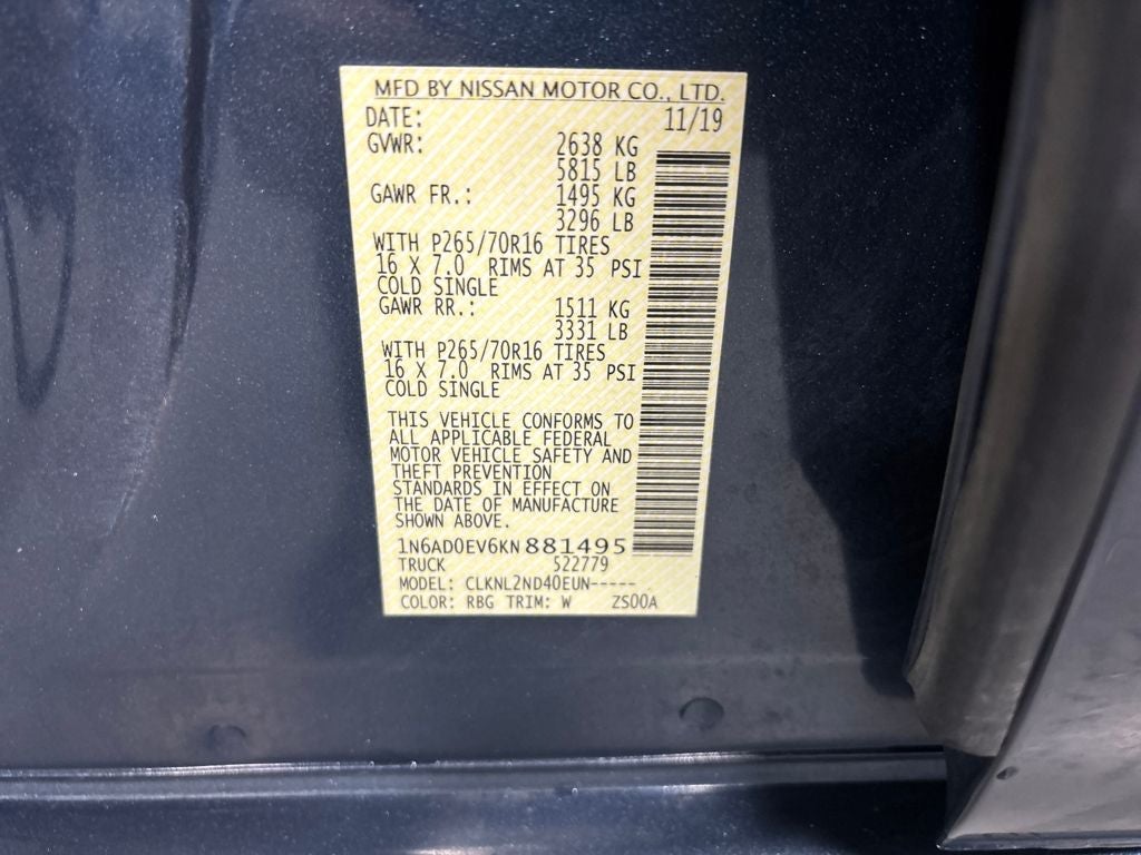 2019 Nissan Frontier SV