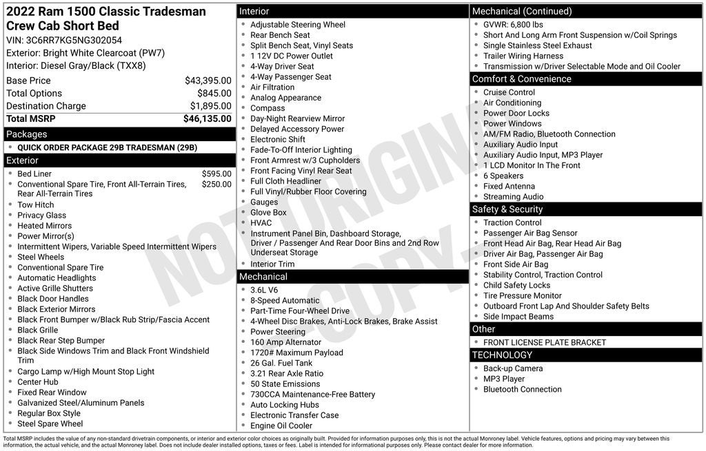 2022 RAM 1500 Classic Tradesman